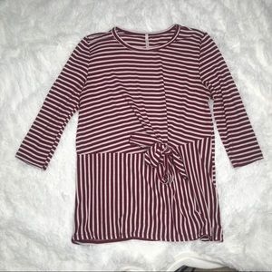 Purple and white striped shirt